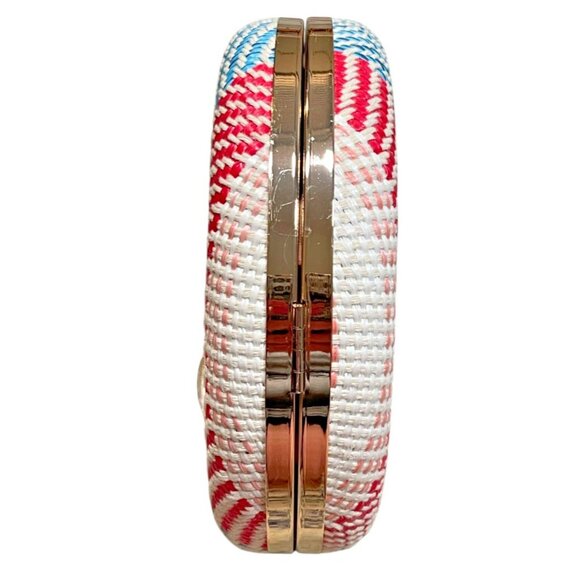 Alesssia Round 9" Textured Hardshell Multicolor Tote Clutch Handbag - Picture 6 of 6